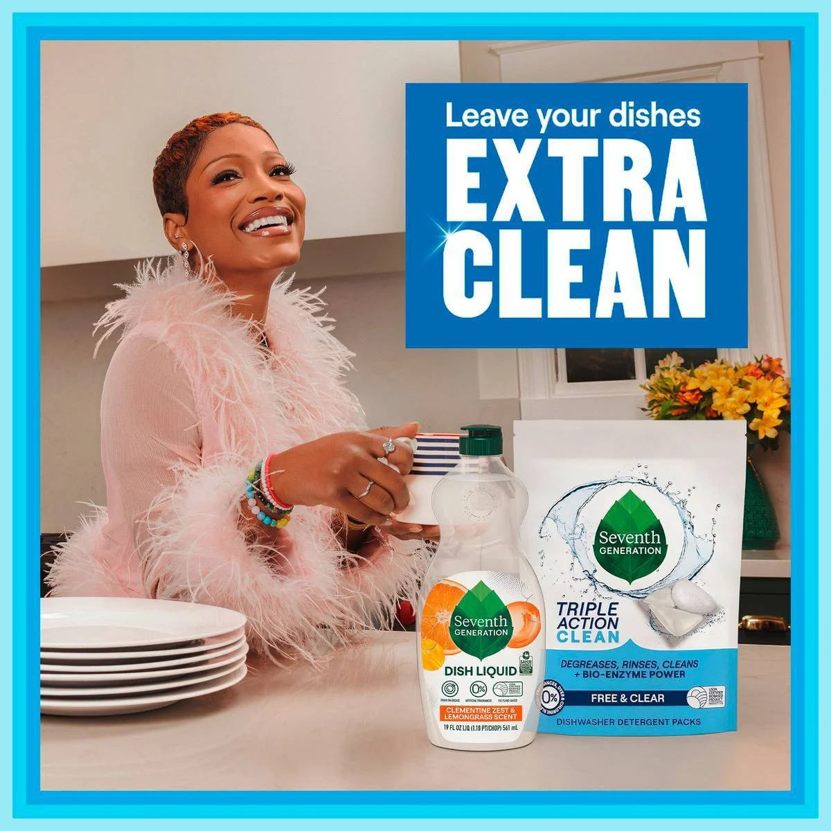 Seventh Generation Triple Action Clean Dishwasher Detergent Packets - 38ct: No Fragrance Added, Dye-Free, Bleach-Free