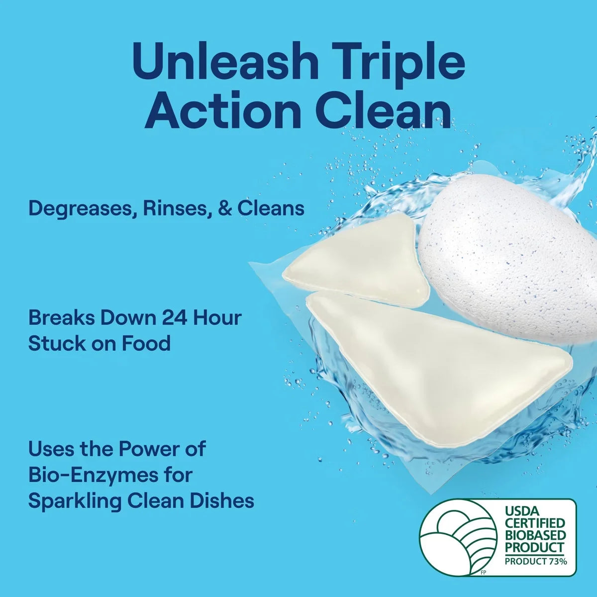 Seventh Generation Triple Action Clean Dishwasher Detergent Packets - 16ct: Unscented, No Fragrance Added, Dye-Free, Bleach-Free
